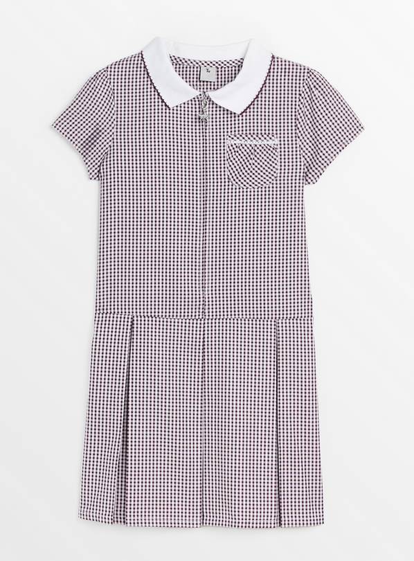 Dark Red Gingham Sporty School Dress 2 Pack 8 years